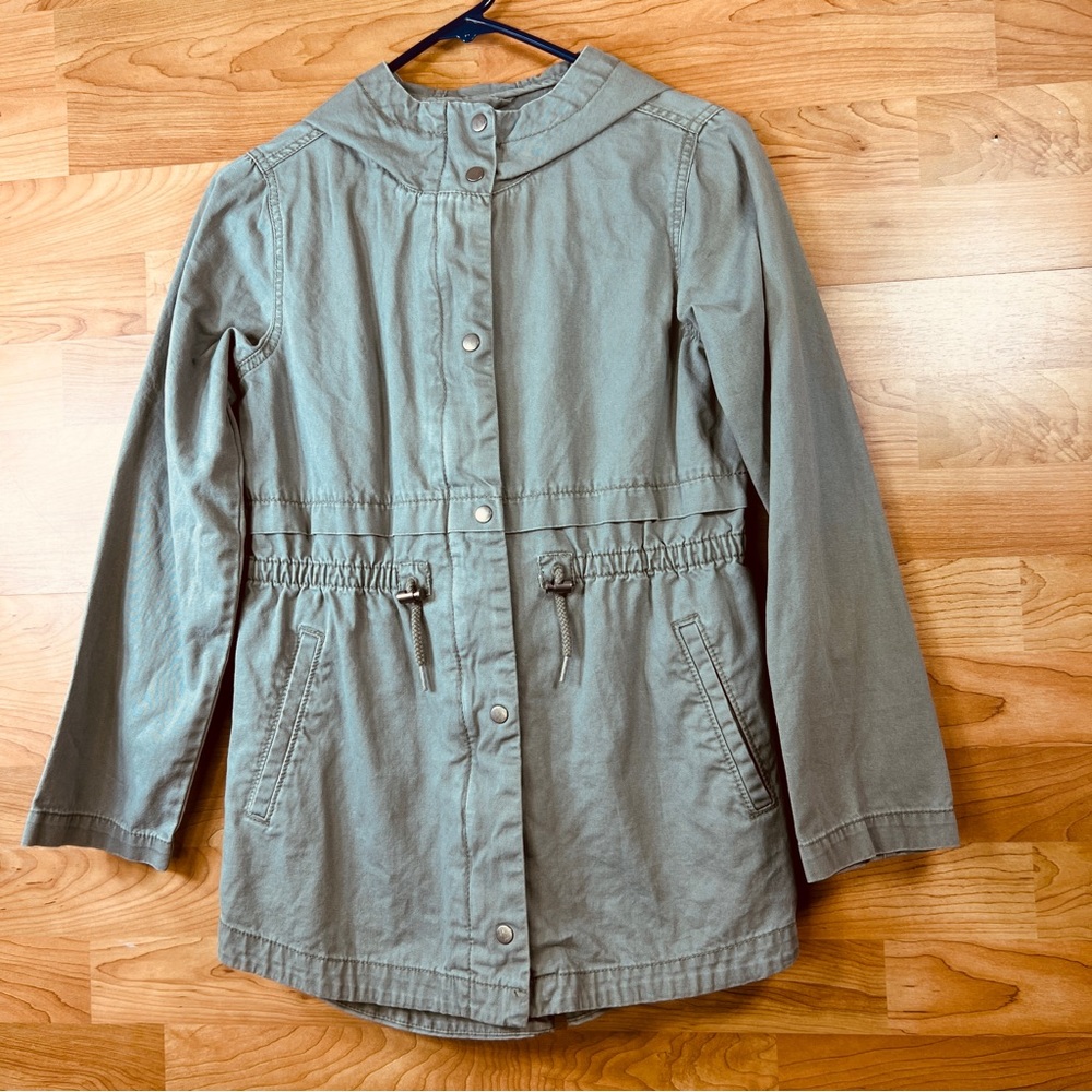 Old Navy XL(14) Long Sleeve Dried Sage(Olive) Hooded Field Jacket w/Pock…
